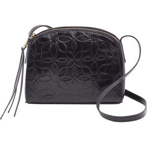 Women's Hobo Evella Geometric Emboss Black Leather